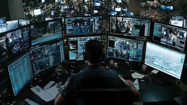 Távfelügyeleti központ monitorfallal